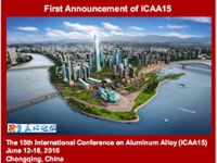 15th International Conference on Aluminum Alloys (ICAA15) 